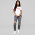 Ripped big hole fashion Jeans Women High Waist skinny pencil Denim Pants Elastic Stretch sexy slim fit gray Jeans women S-2XL - ROUTINE FASHION